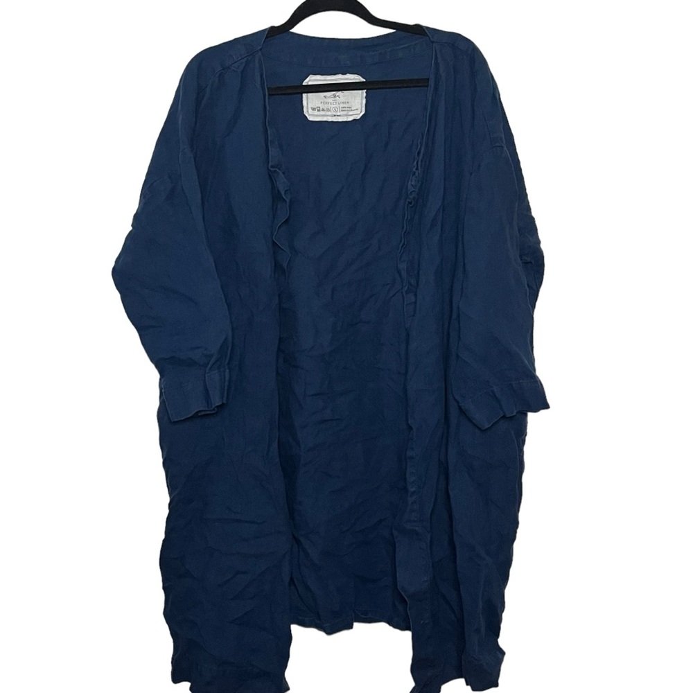Notperfectlnen navy blue 100% linen jacket